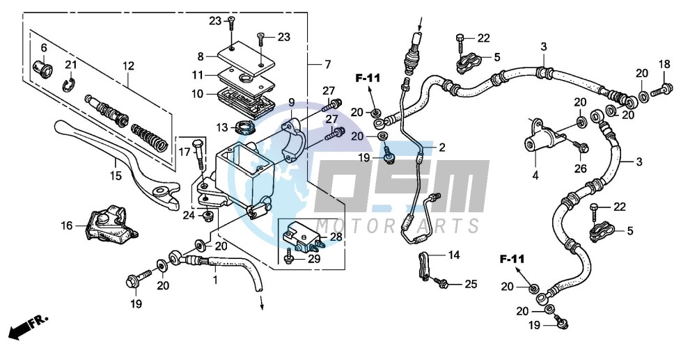 FR. BRAKE MASTER CYLINDER (TRX300EX'01-'06)