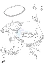 DF 9.9B drawing Side Cover - Tiller Handle w/Power Tilt