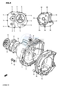 LT125 (E3) drawing CRANKCASE COVER