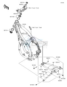 KLX450R KLX450AJF EU drawing Frame