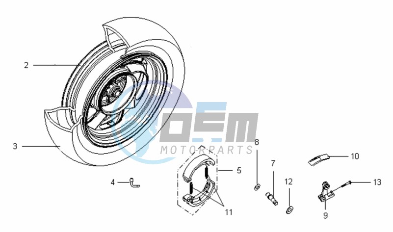 REAR WHEEL / KICK STARTER