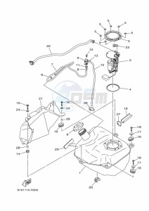 YFM700FWAD GRIZZLY 700 EPS (B4F4) drawing FUEL TANK