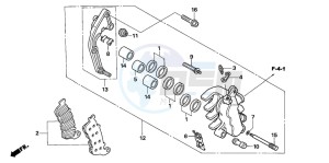 CBF1000 drawing L. FRONT BRAKE CALIPER (CBF1000A/T/S)