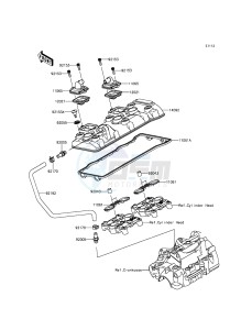 NINJA_ZX-6R ZX636EDF FR GB XX (EU ME A(FRICA) drawing Cylinder Head Cover