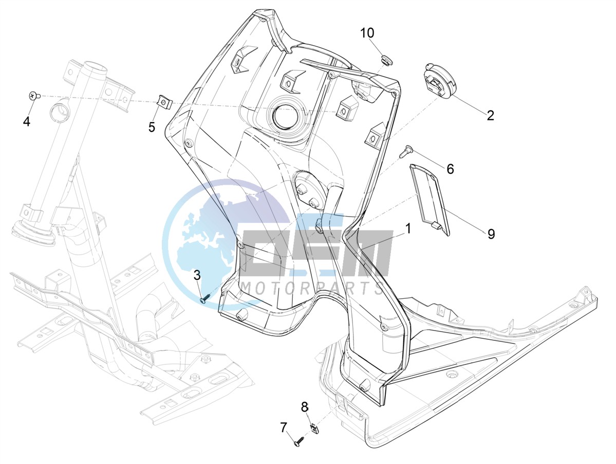 Front glove-box - Knee-guard panel