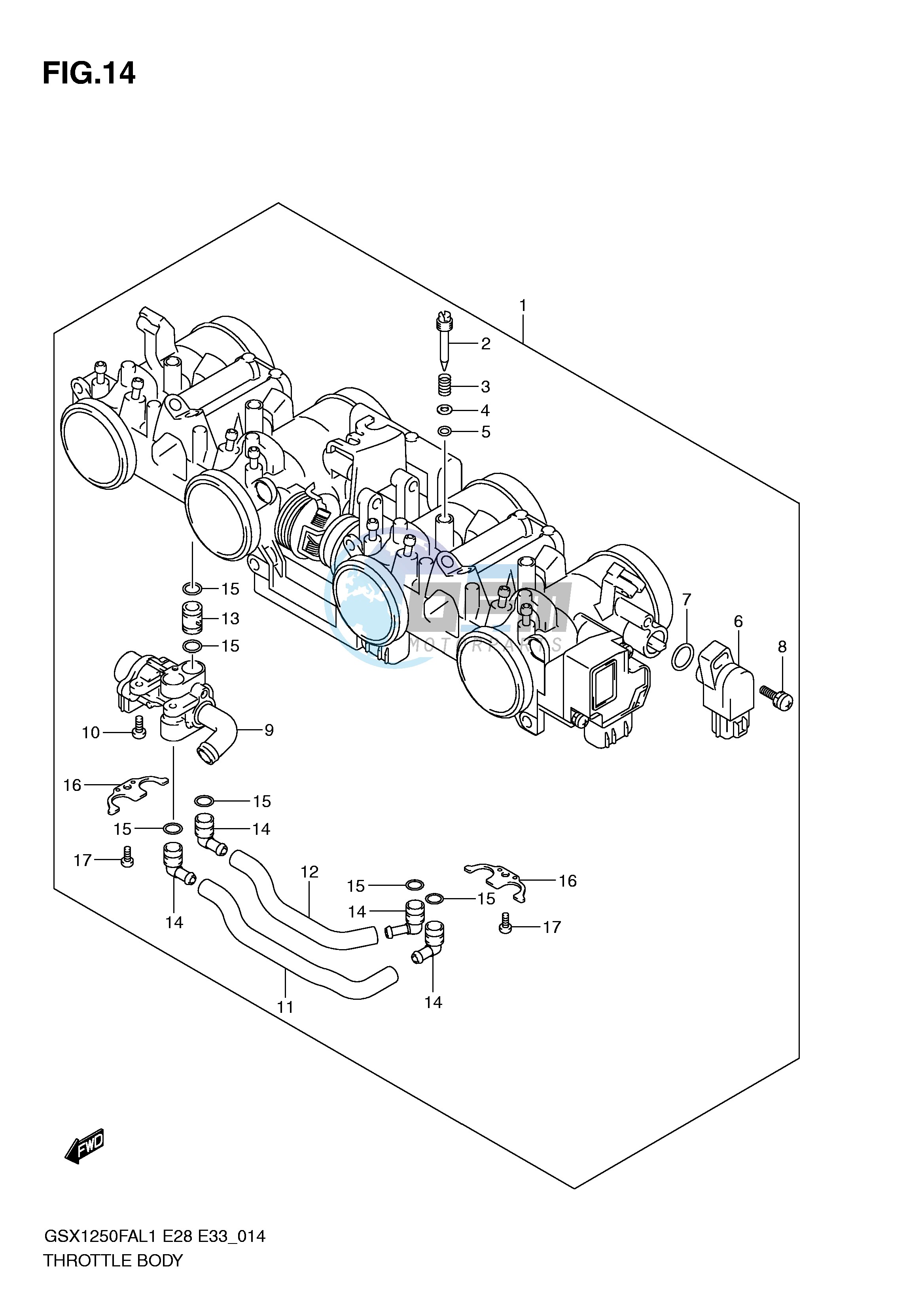 THROTTLE BODY (GSX1250FAL1 E33)