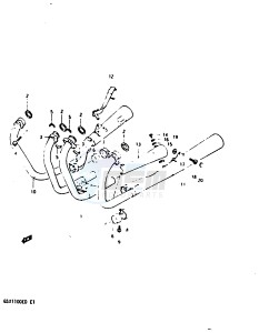 GSX1100 (Z-D) drawing MUFFLER (MODEL D)