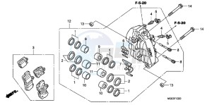 VFR1200FDD VFR1200F Dual Clutch UK - (E) drawing L. FRONT BRAKE CALIPER