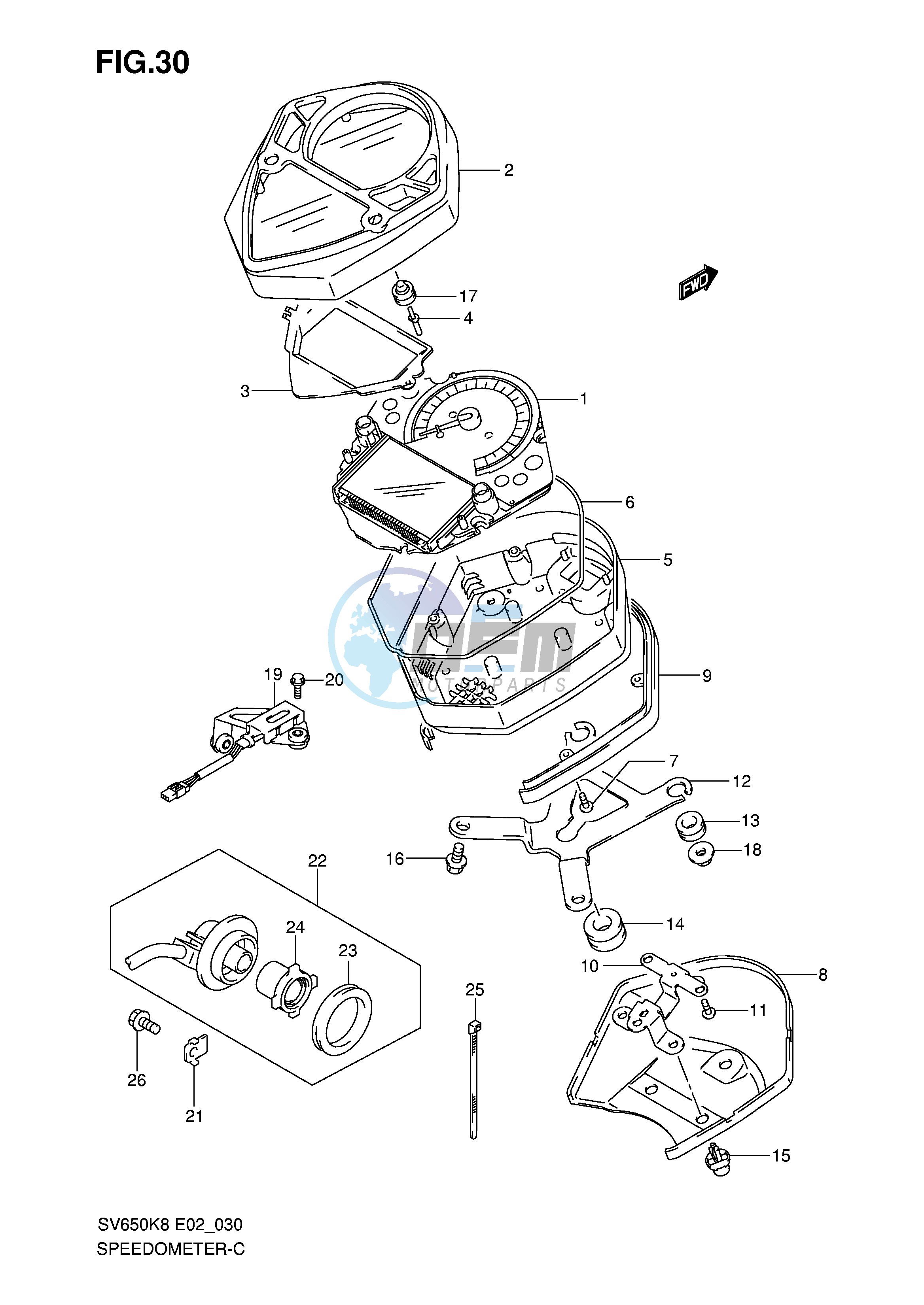 SPEEDOMETER (SV650K8 K9 UK8 UK9)