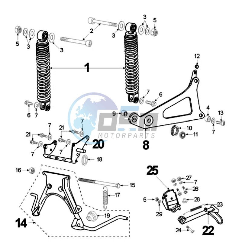 REAR SHOCK AND STAND