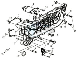 ALLO 50 25 KMH drawing CRANKCASE - STARTER