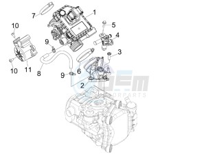 MP3 300 ie Touring drawing Throttle body - Injector - Union pipe