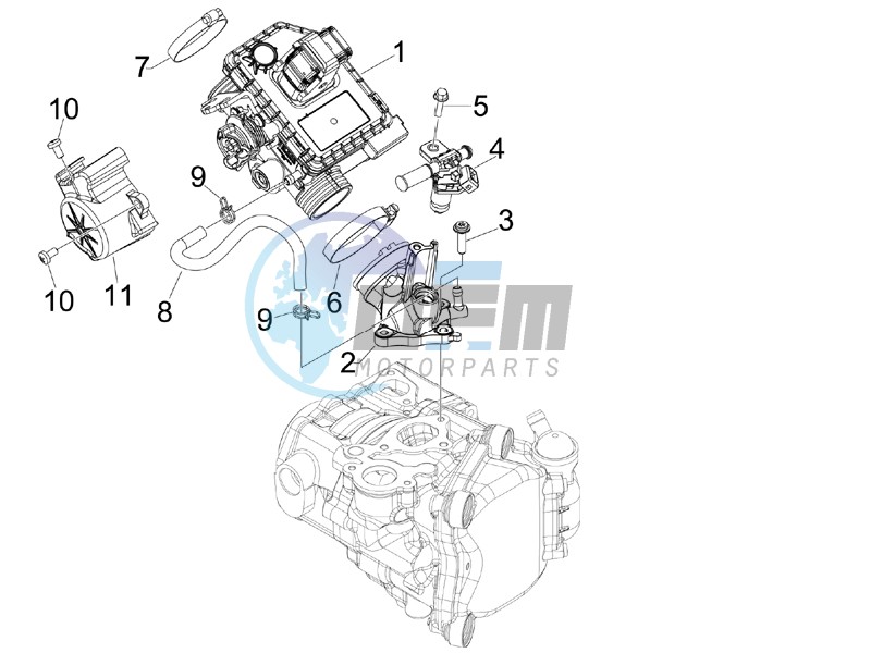 Throttle body - Injector - Union pipe