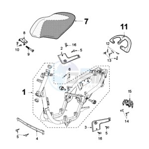 VIVA 3 L 2T A drawing FRAME AND SADDLE