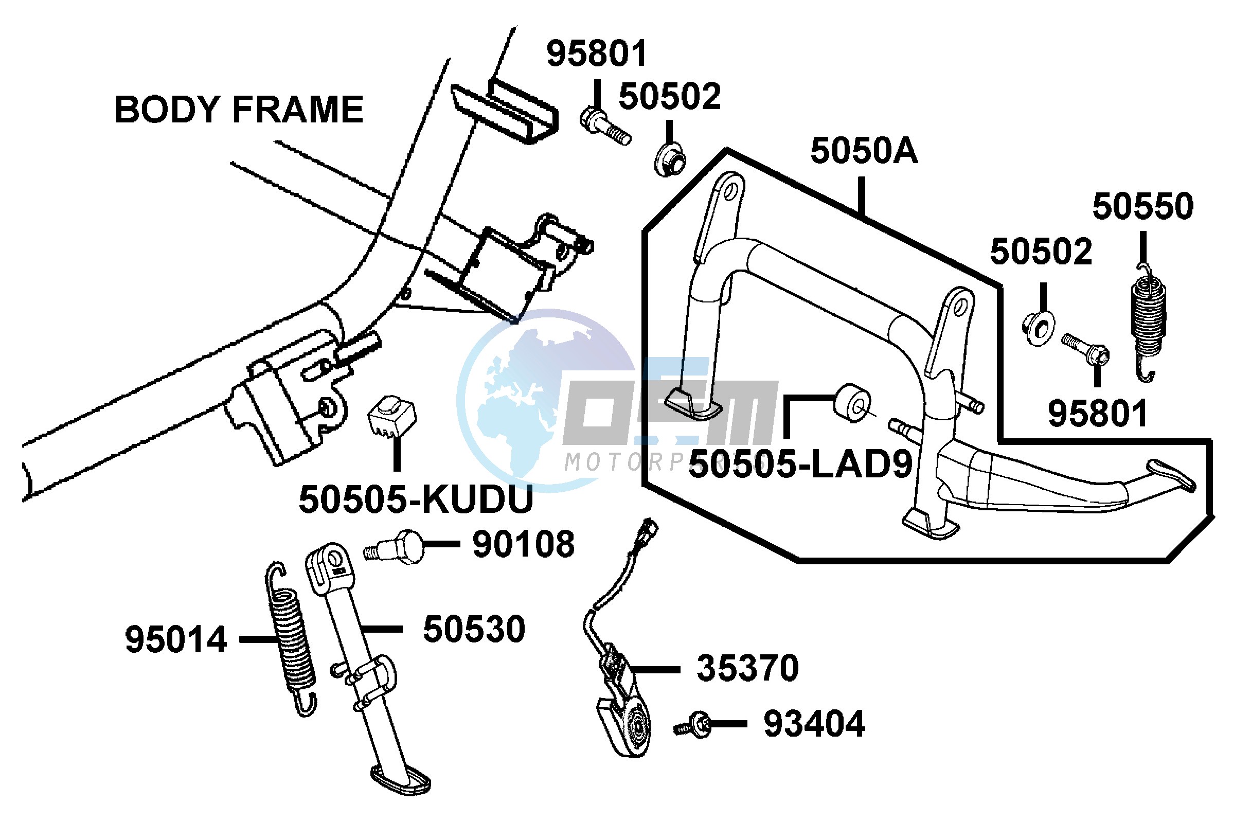 Stand and  Kick Starter Arm