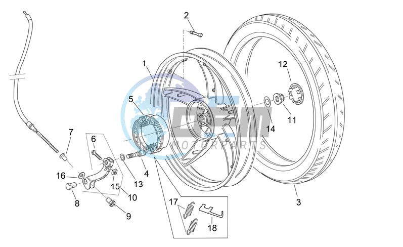 Rear wheel - disc brake