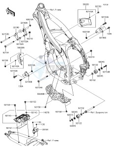 KLX450R KLX450AJF EU drawing Frame Fittings