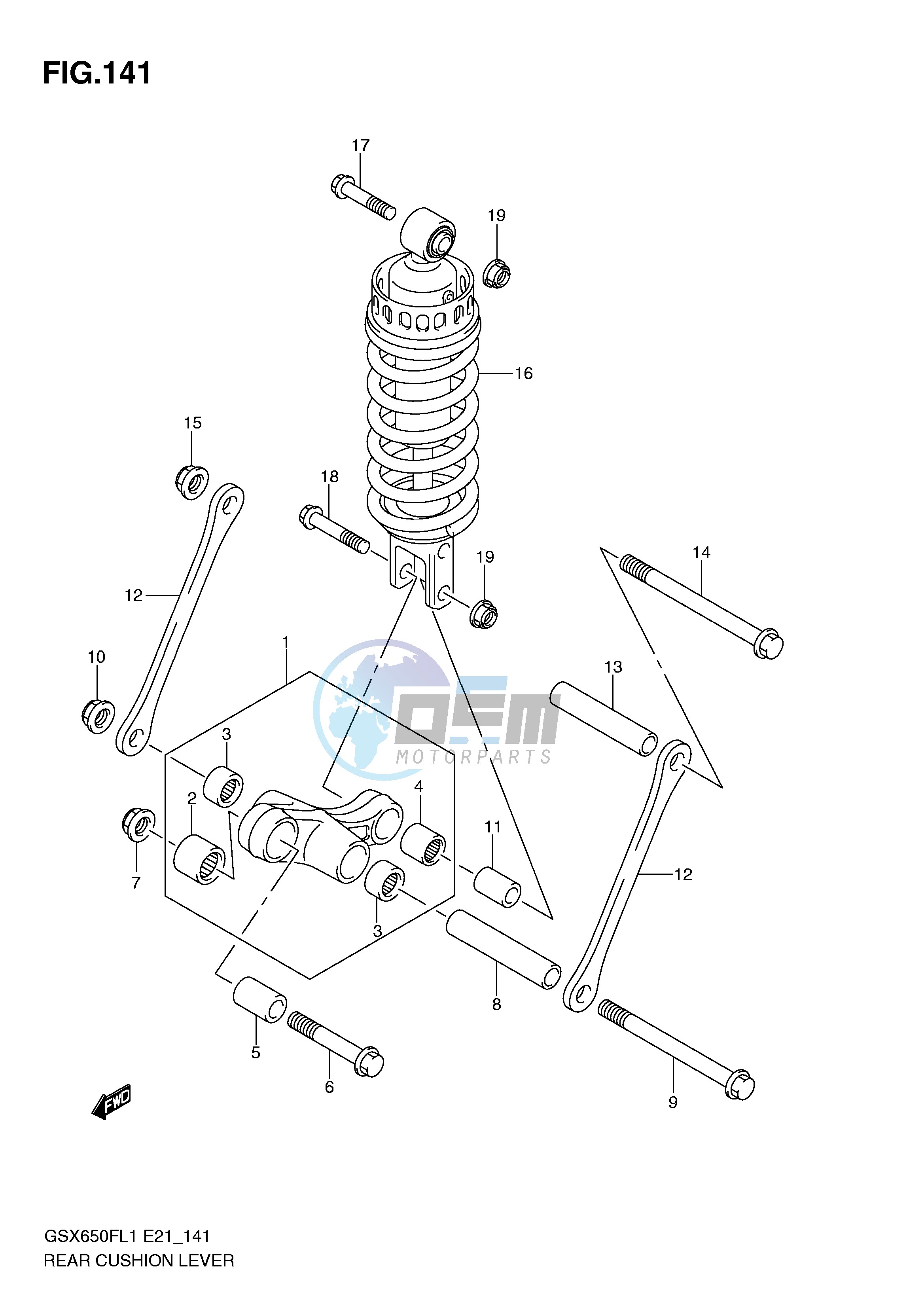 REAR CUSHION LEVER (GSX650FL1 E24)