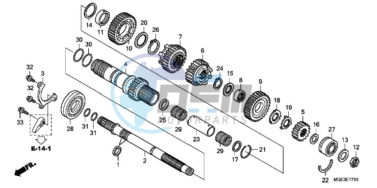 TRANSMISSION (VFR1200FD) (MAINSHAFT)