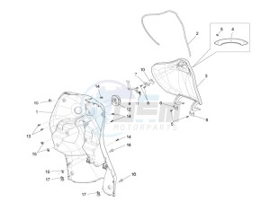 Liberty 125 4t 2v e3 drawing Front glove-box - Knee-guard panel