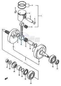 RM125 (G-H-J) drawing CRANKSHAFT (MODEL G)