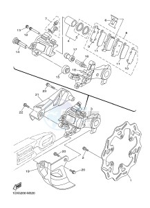 WR450F (1DX9 1DX6 1DX8 1DX7) drawing REAR BRAKE CALIPER