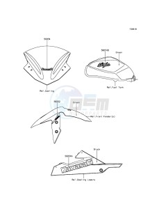 NINJA 300 ABS EX300BEF XX (EU ME A(FRICA) drawing Decals(Green)