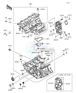 NINJA ZX-6R ABS ZX636FGFA GB XX (EU ME A(FRICA) drawing Crankcase