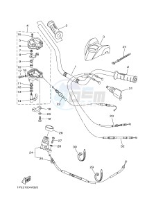 YFM700R YFM70RSBG RAPTOR 700R (2LS7) drawing STEERING HANDLE & CABLE