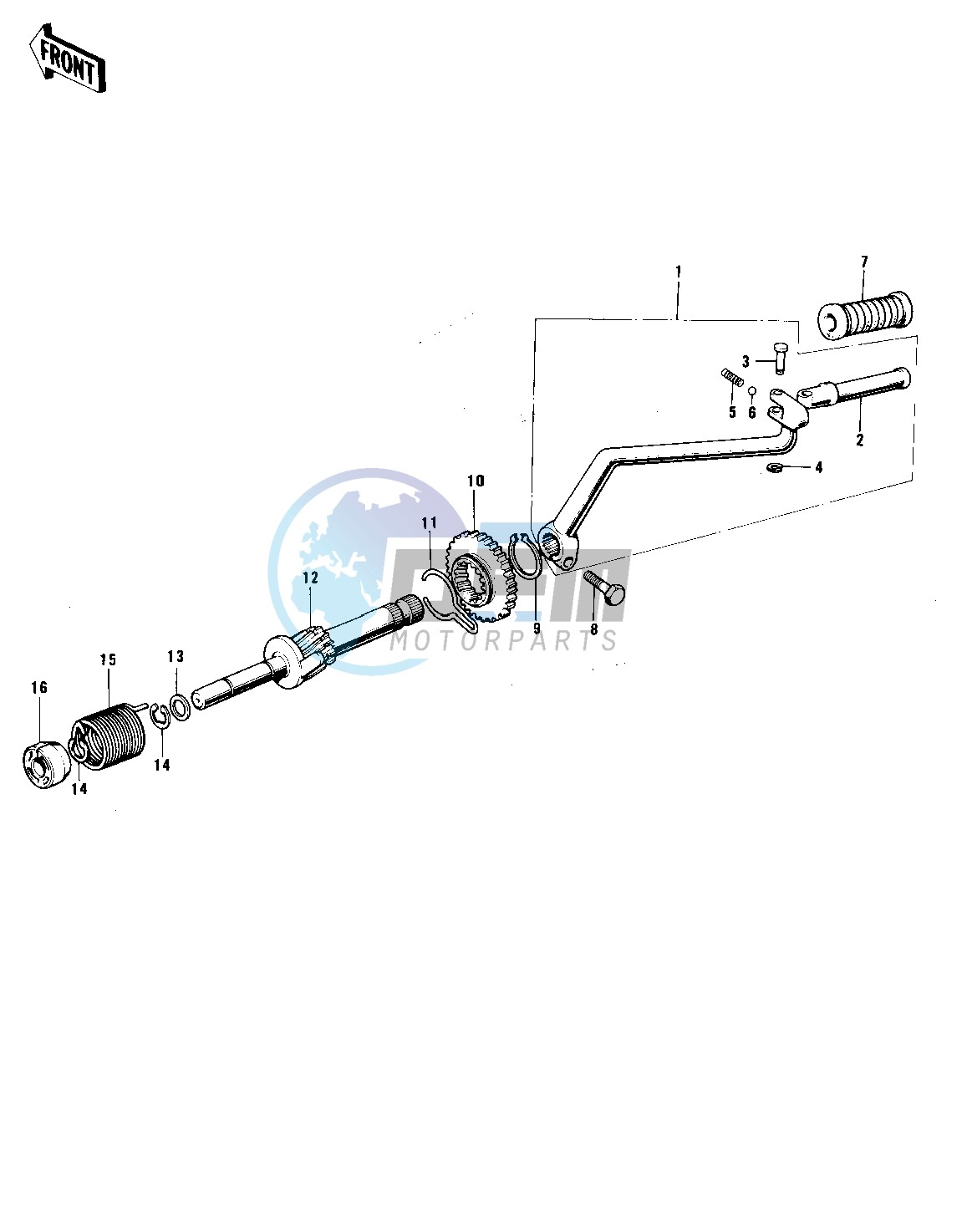 KICKSTARTER MECHANISM -- 74-75 F7-C_F6-D- -