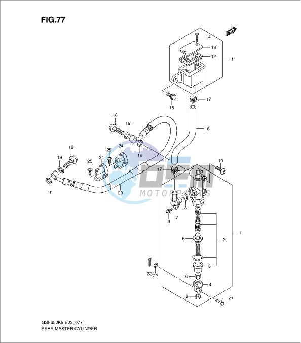 REAR MASTER CYLINDER (GSF650K9/SK9/SUK9/UK9/L0/SL0/SUL0/UL0)