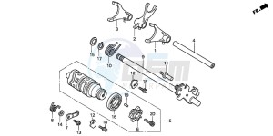 CB500 drawing GEARSHIFT DRUM