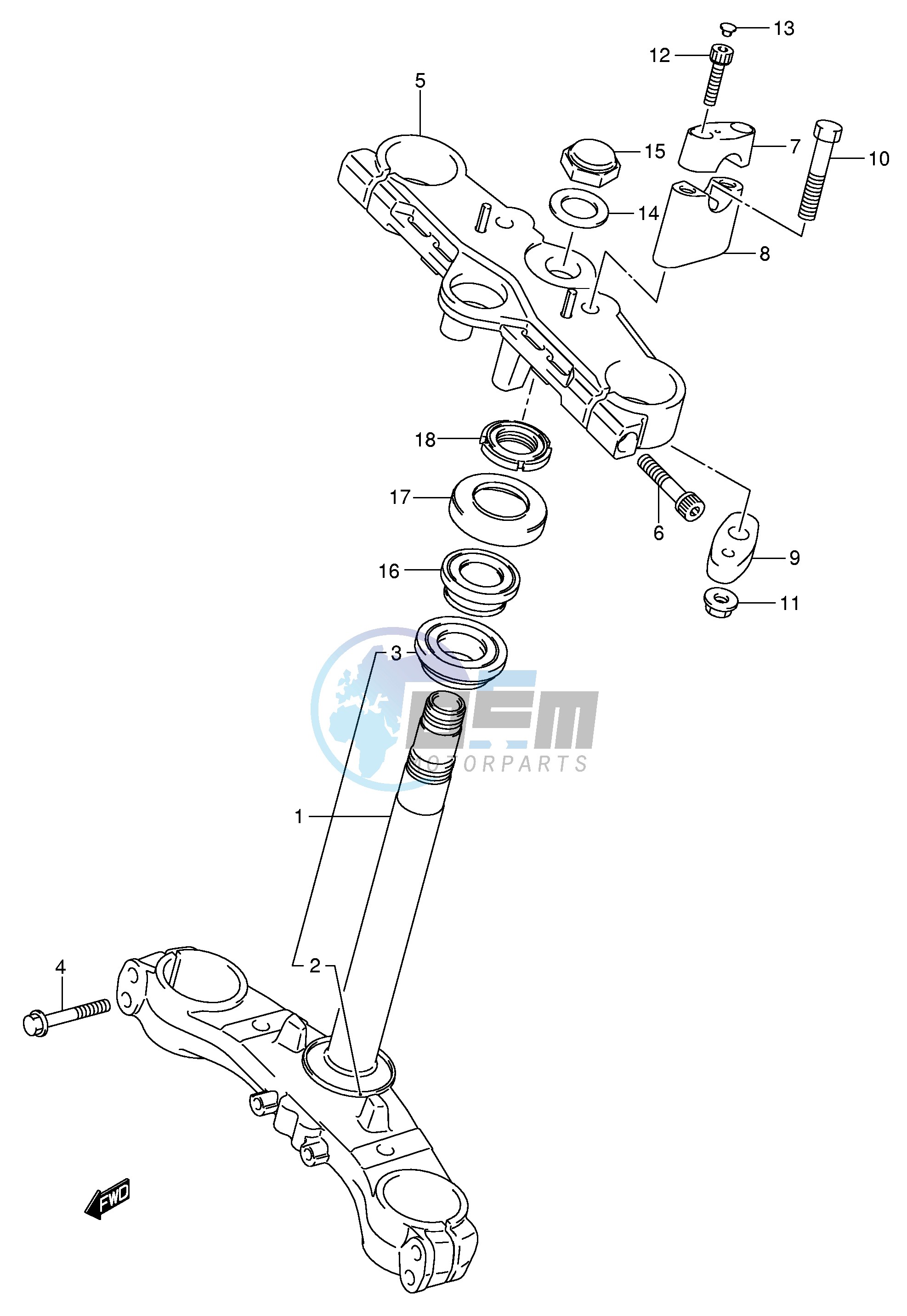 FRONT FORK BRACKET (GSF650SK5 SUK5 SAK5 SUAK5 SK6 SUK6 SAK6 SUAK6)