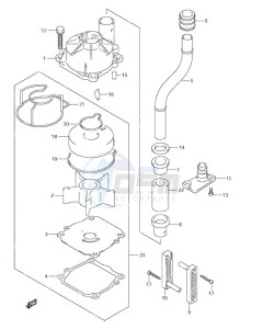 DF 90 drawing Water Pump (S/N 680686 & Newer)