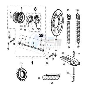 VOGUE LNA BE drawing REAR WHEEL