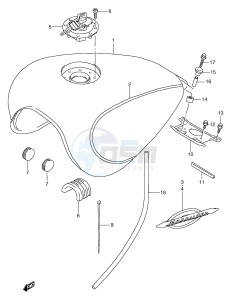 VZ800 (E2) MARAUDER drawing FUEL TANK (MODEL V)