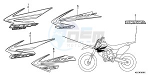 CRF150RC drawing MARK (DE,ED,U)