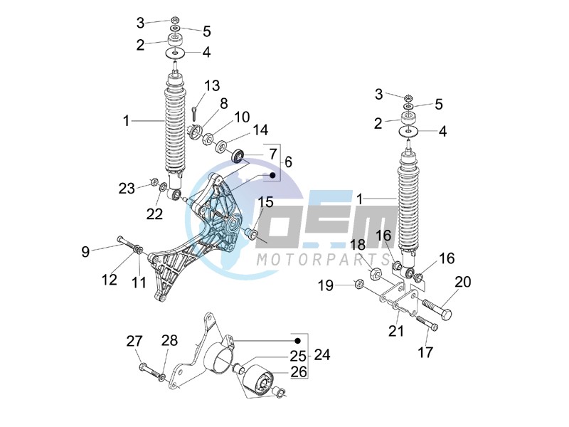 Rear suspension - Shock absorber - s