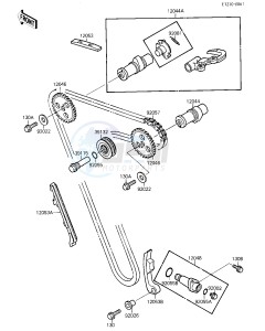 KSF 250 A [MOJAVE 250] (A1-A2) [MOJAVE 250] drawing CAMSHAFTS_CHAIN_TENSIONER