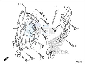 CRF110FH Europe Direct - (ED) drawing LEFT CRANKCASE COVER