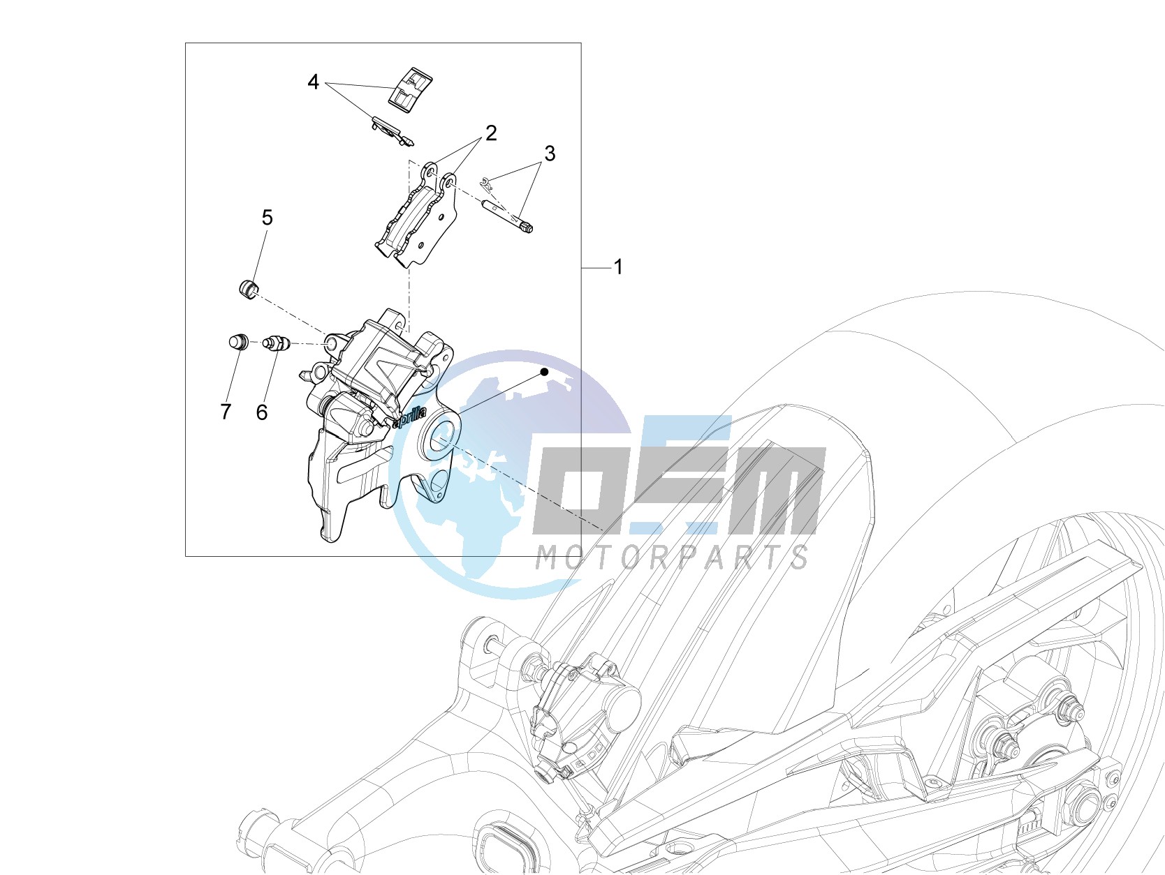 Rear brake caliper