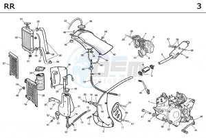 RR 50 drawing EXHAUST,RADIATOR,TANK, AIRFILTER