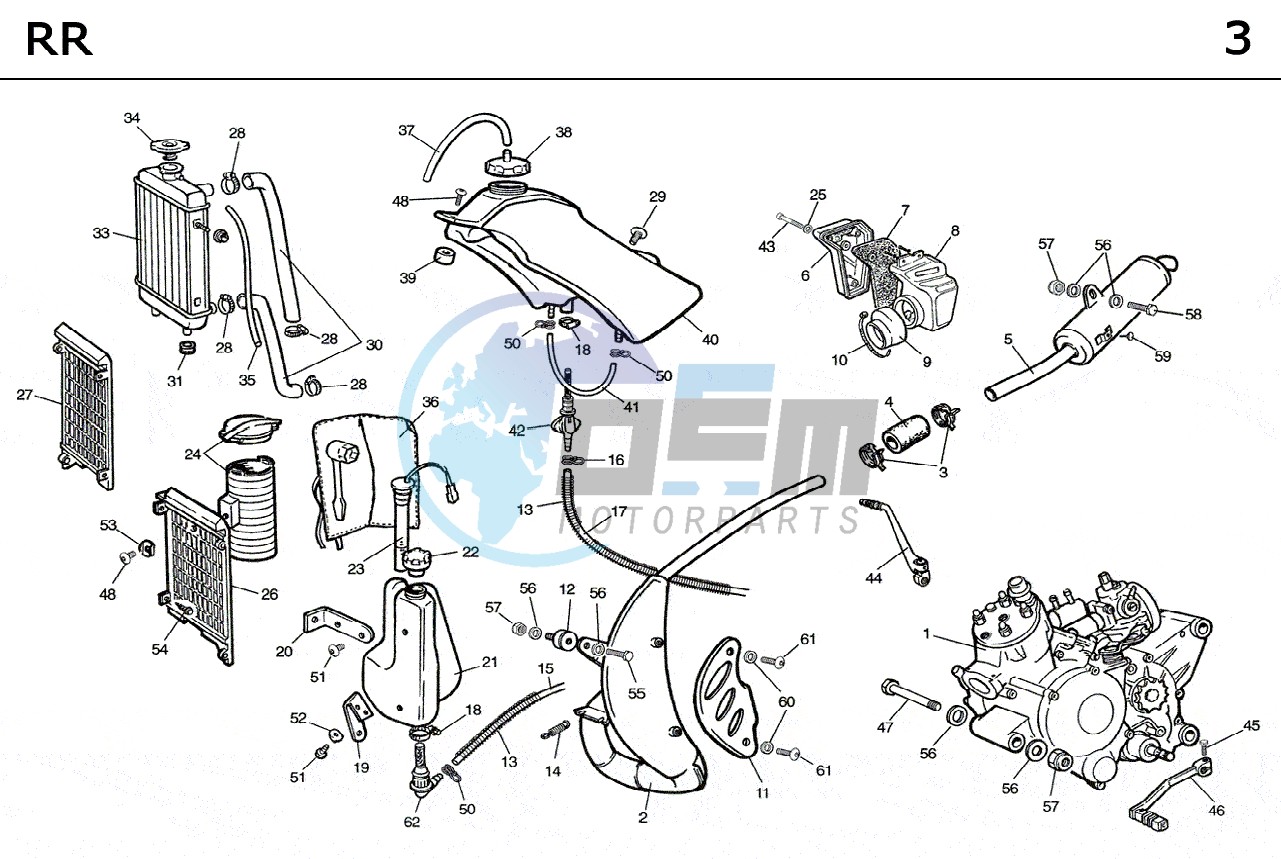 EXHAUST,RADIATOR,TANK, AIRFILTER