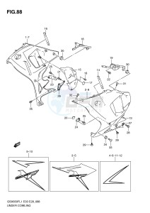 GSX650F (E3-E28) Katana drawing UNDER COWLING (GSX650FL1 E3)