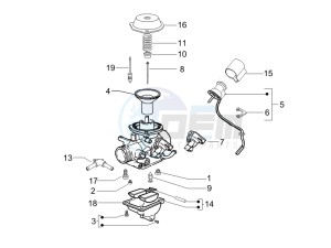 Beverly 125 Sport e3 drawing Carburetors components