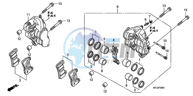 FRONT BRAKE CALIPER (CBR600RR9,A/RA9,A)