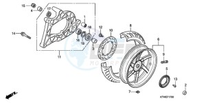 SH300A9 UK - (E / ABS MKH) drawing REAR WHEEL/SWINGARM