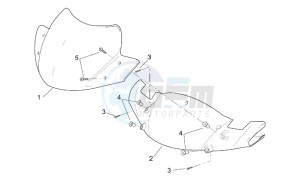 Leonardo 250 (eng. Yamaha) drawing Front body - Front fairing