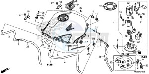 CB500FAE CB500F ABS UK - (E) drawing FUEL TANK/ FUEL PUMP