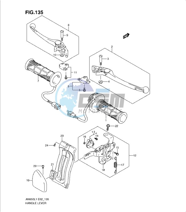 HANDLE LEVER (AN650AL1 E19)